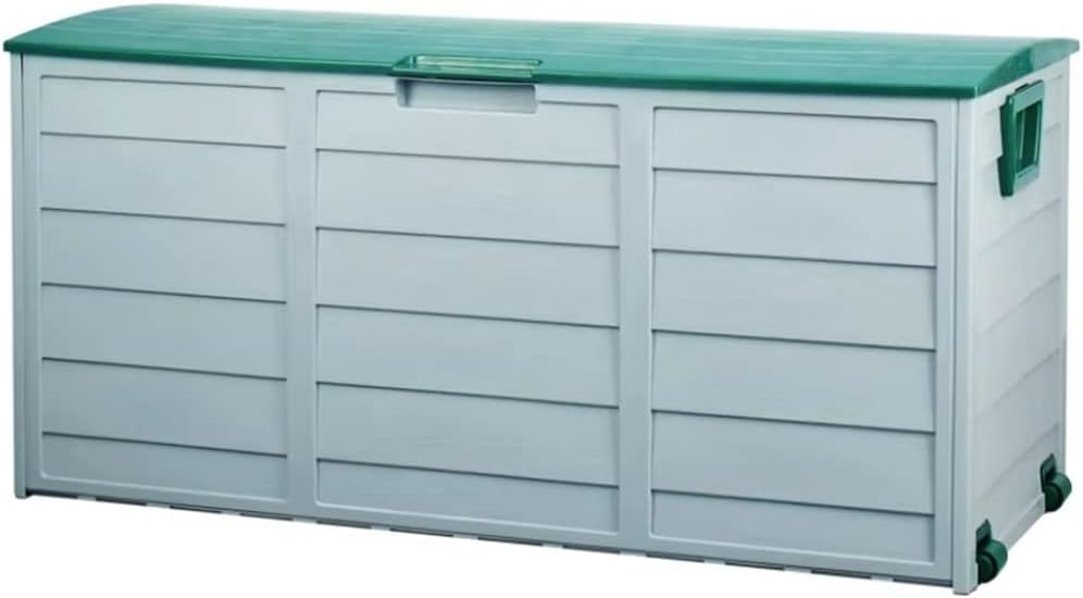 Grande Boîte De Pont En Plastique Avec Couvercle Rabattable, Boîte De Rangement Extérieure Étanche À La Poussière Et Résistante Aux UV, Jouets De Piscine, Outils De Jardin ( Couleur : Gray+brown )