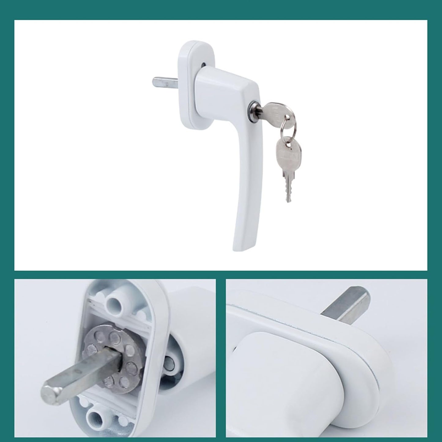 Poignée De Fenêtre Verrouillable Améliorée En Aluminium, Poignée De Porte De Balcon, Serrure Enfant Avec Clé Et Vis, Serrure De Fenêtre