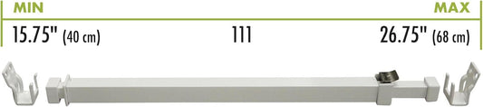 Ideal Security BK111W Adjustable Security Bar For Patio Or Window Door With Child Safety Lock, White, 40-68 Cm