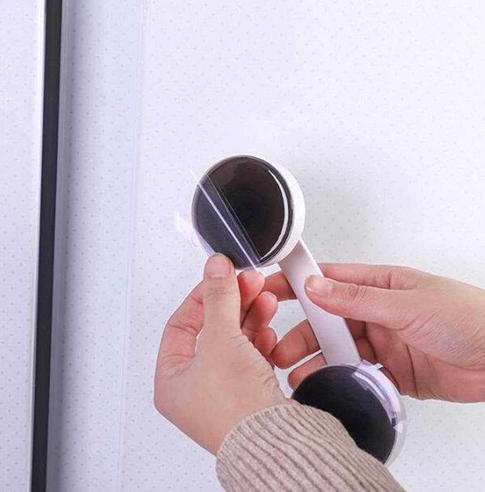 KAFENDA Grandes Poignées De Porte Et De Fenêtre En Verre, Portes Coulissantes De Salle De Bain, Armoires, Poignées Sans Trou, Poignées De Réfrigérateur, Barres D'appui De Douche (blanche)
