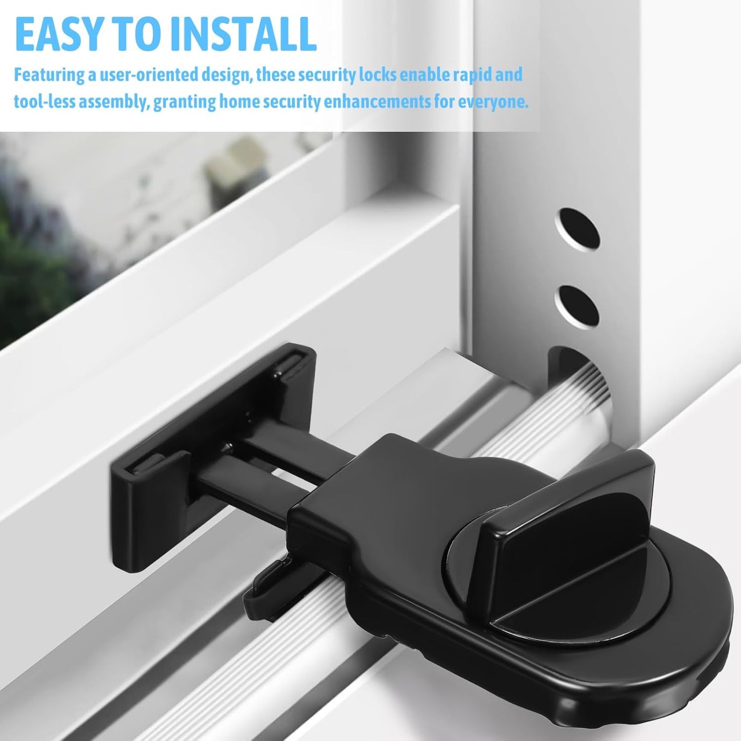 Jojofuny Sliding Window Stops D Style Window Locks Security Window Bars For Increased Security