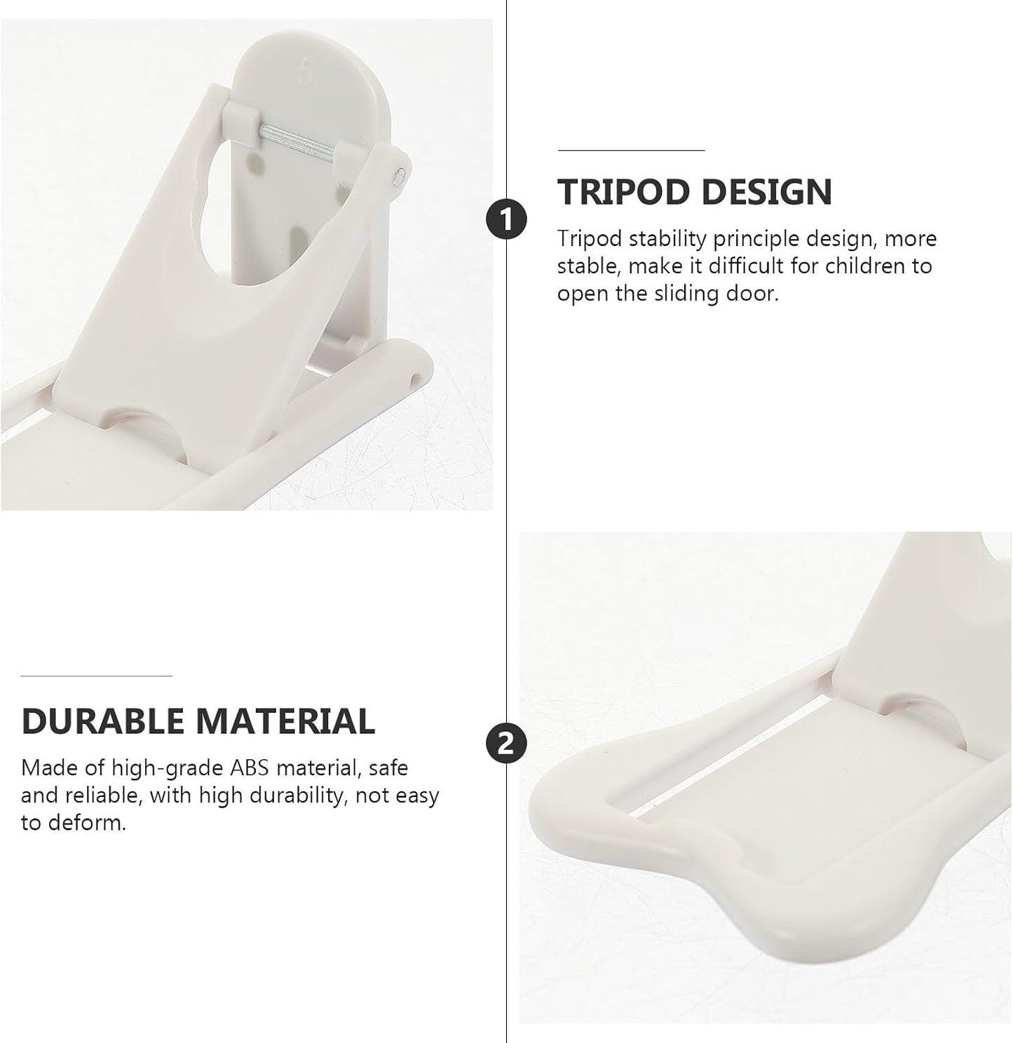 Jojofuny Verrous De Sécurité En Abs Blanc Lot De 3 Pour Fenêtre Coulissante Simple à Utiliser, Sécurité Des Enfants à Domicile