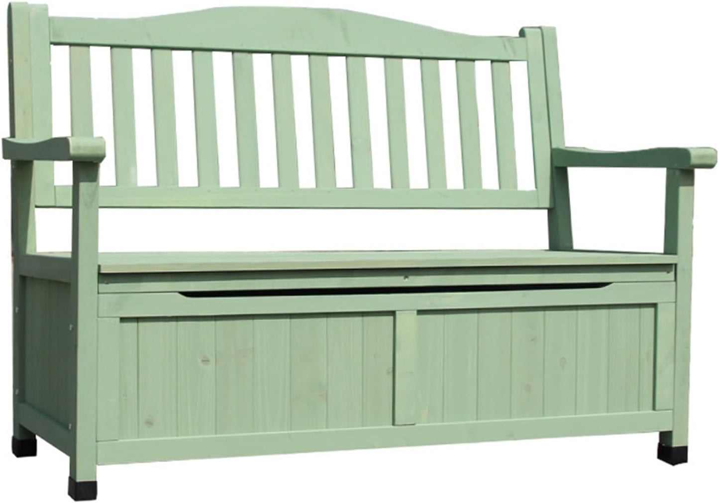 Banc De Rangement Extérieur En Bois D'Épicéa, Coffre De Jardin 2 Places Avec Dossier, Structure Renforcée, Pour Patio, Balcon, Terrasse, Résistant Aux Intempéries(Brown)