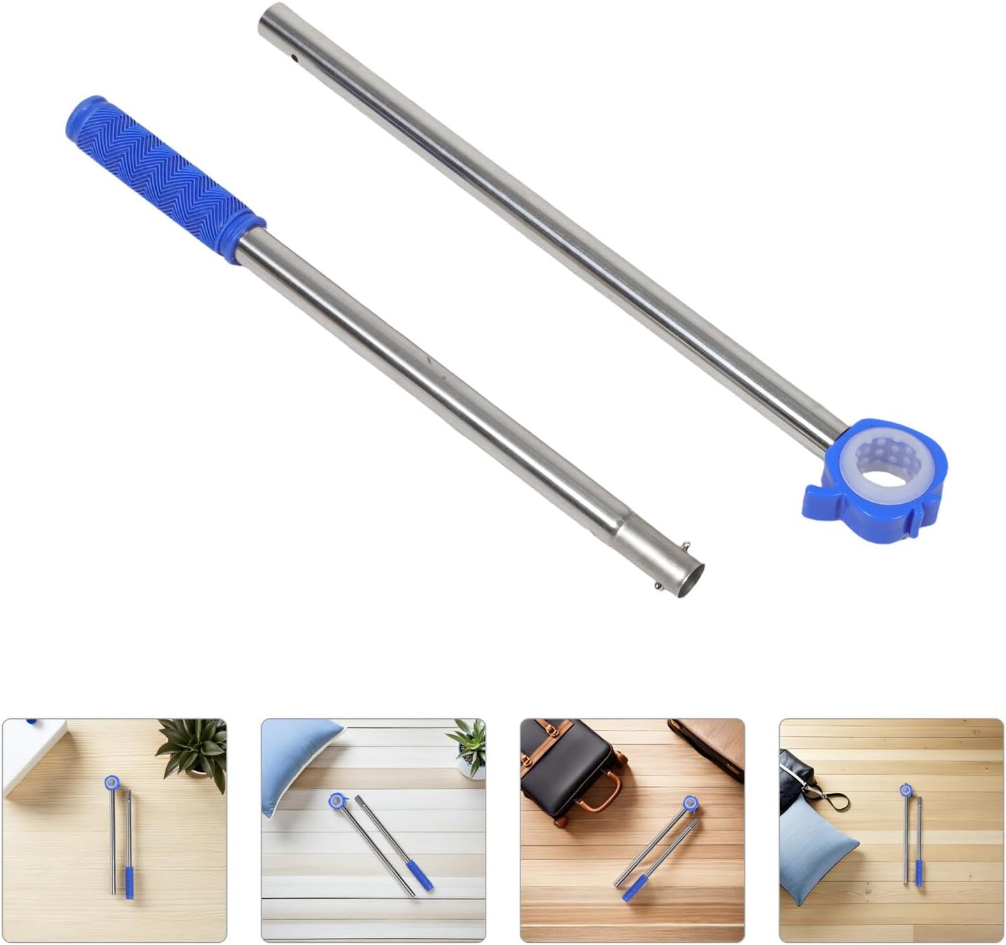 Angoily Perche D'ouverture De Fenêtre Télescopique 81 Cm Bleu, Dispositif D'ouverture Pour Puits De Lumière, Outil D'assistance Polyvalent Pour Fenêtres Hautes En Intérieur Et Extérieur,