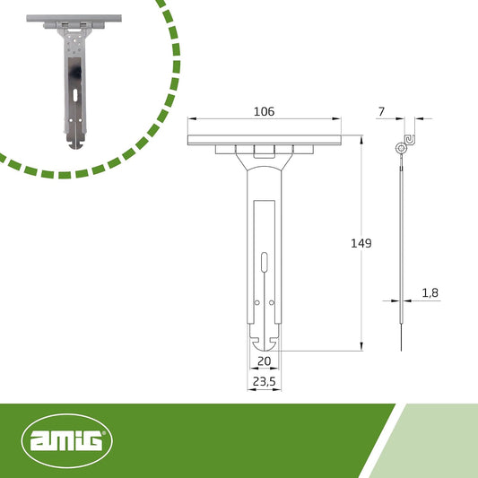 Amig - Sangle Pour Volet Roulant 150 Mm - Acier Inoxydable Et Polyamide - Lot De 4 - Installation Facile