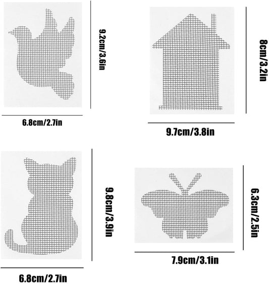 Lot De Patchs De Réparation Rapide En Maille Pour Fenêtre - Imperméable Et Résistant - Protection D'écran à Motif Floral Pour Maison - 7 X 9 X 6,3 Cm