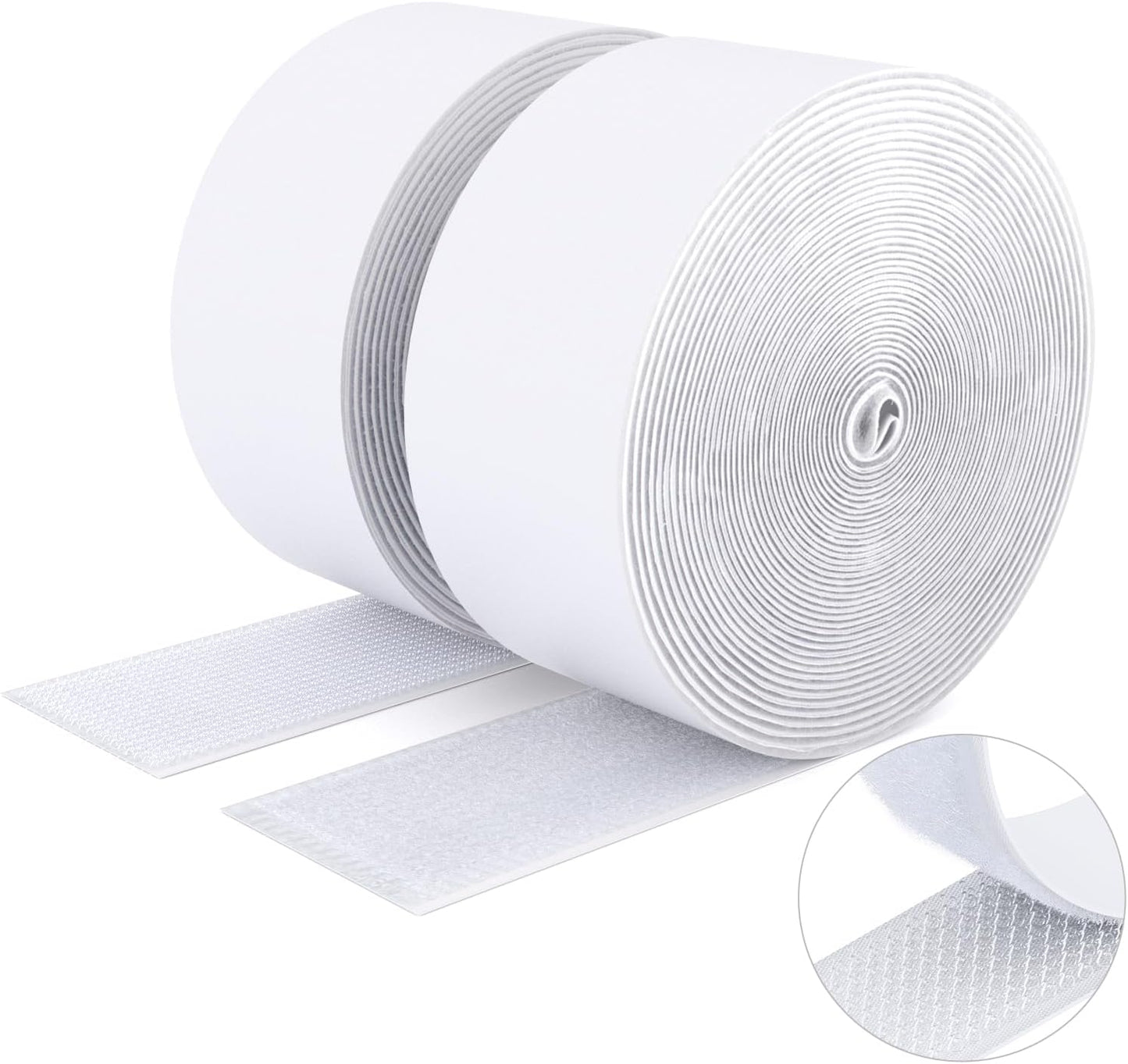 Ruban Adhésif Double Face à Crochets Et à Boucles, 16MM X 3M Ruban Adhésif Autocollant, Bandes Robustes, Ruban à Emboîtement Pour Cadres De Photos, Moustiquaires, Tapis, Bricolage - Blanc