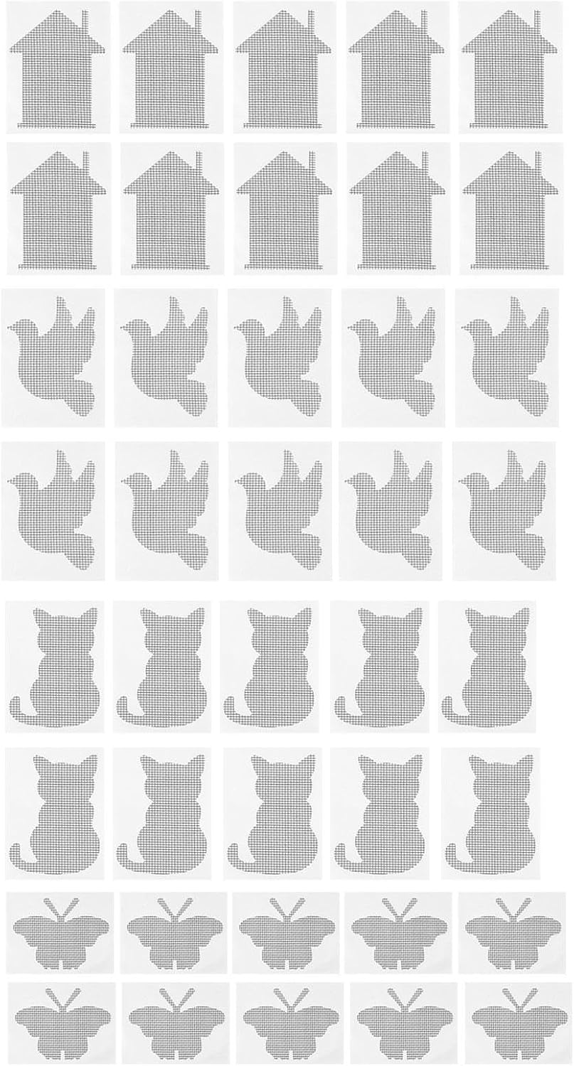 Lot De Patchs De Réparation Rapide En Maille Pour Fenêtre - Imperméable Et Résistant - Protection D'écran à Motif Floral Pour Maison - 7 X 9 X 6,3 Cm