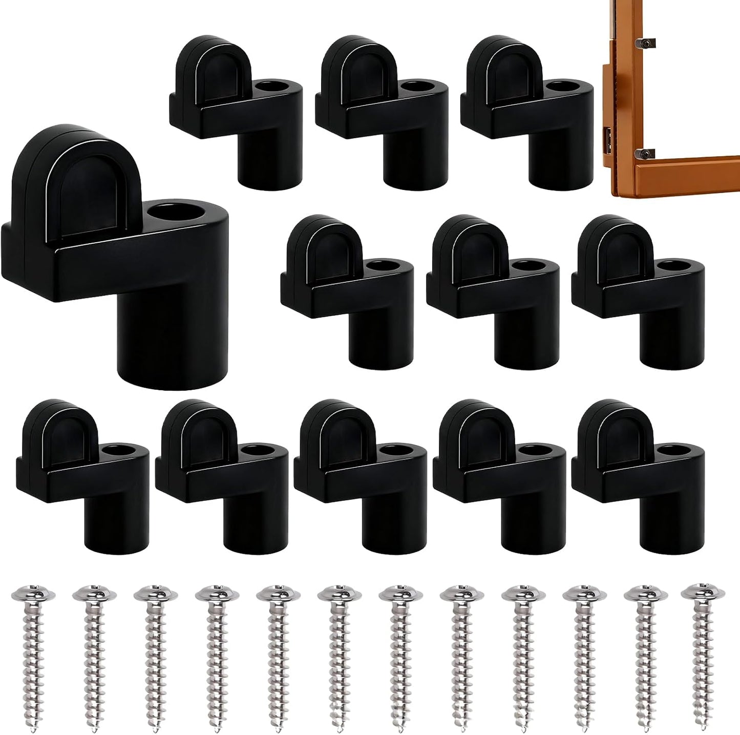 Agrafes De Fixation Pour Moustiquaires | Quincaillerie De Fixation De 9,5 Mm - 12 Pièces Accessoires De Support Pour écran De Fenêtre - Pour Maison, Maison De Campagne, Salon, Chambre à Coucher
