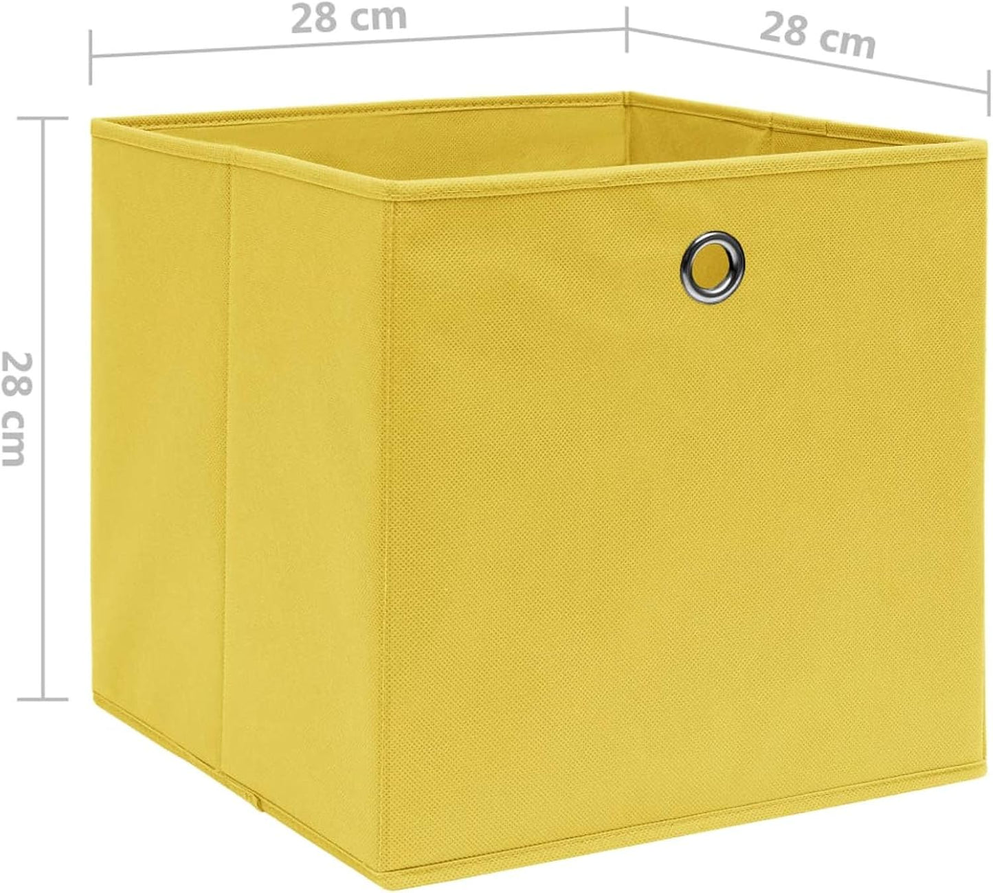 GENERIC Coffre De Rangement, Coffre De Rangement Pour Coussins D'extérieur, Coffres De Rangement D'extérieur étanches, 10 Pièces, Tissu Non Tissé, 28 X 28 X 28 Cm, Jaune
