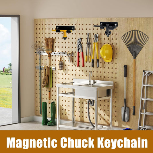 Générique Porte-Clé De Perceuse à Colonne, 2 Supports Métalliques Magnétiques Murale, Organisateur Magnétique D'Outils Pour Tour Perceuse Atelier Garage Maison