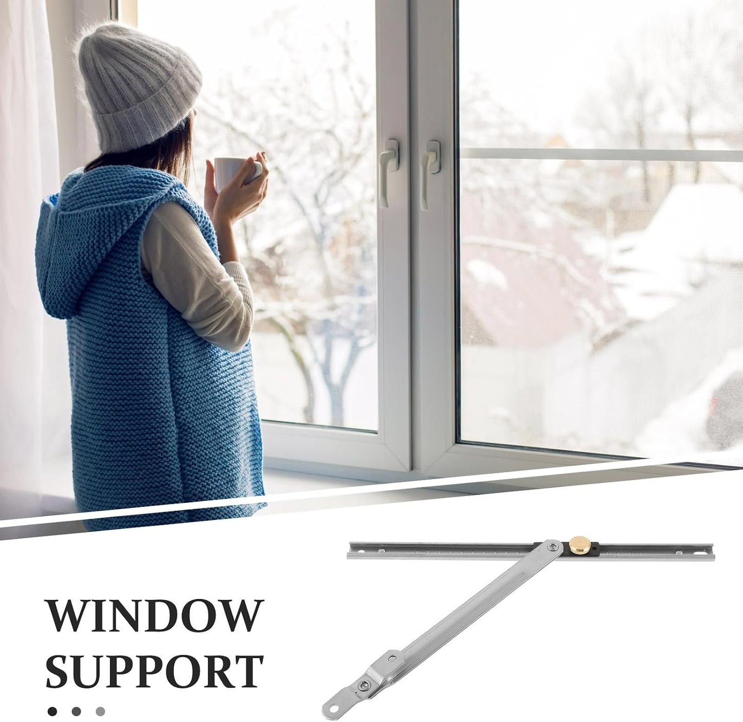 Artibetter Barre De Verrouillage En Acier Inoxydable Argenté Pour Fenêtre Coulissante, Limiteur D'ouverture Sécurisé Et Support Anti-chute Pour Plus De Sécurité
