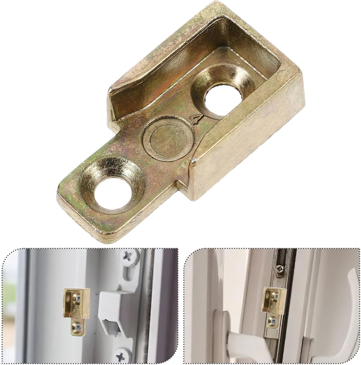 Housoutil 4 Pièces De Plaque De Gâche En Alliage De Zinc Jaune Pour Fenêtres à Battants Pièces De Serrure à Battant Robustes Accessoires De Quincaillerie De Verrouillage Pour Installation