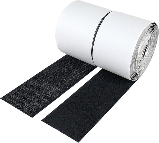 BOMEI PACK Rubans Auto-agrippants Heavy Duty Hook Loop Tape With Adhesive, Rouleau De Fixation à Dos Adhésif,ruban D'installation Pour La Maison, Le Bureau, Le Bricolage Et L'artisanat (Noir 5cm*3m)