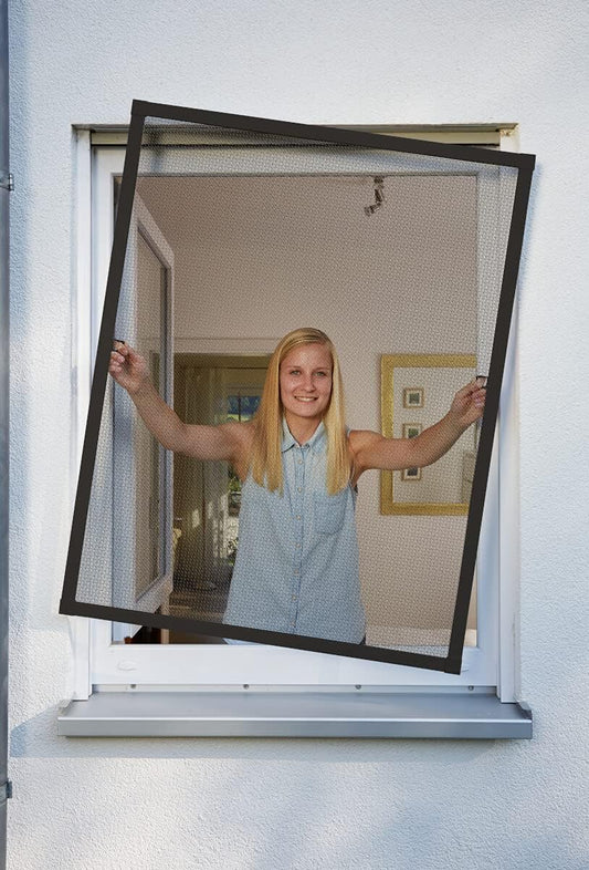 Schellenberg 70033 Insect Screen For Windows With Aluminium Frame – No Drilling – Can Be Cut To Size – 130 X 150 Cm, Anthracite