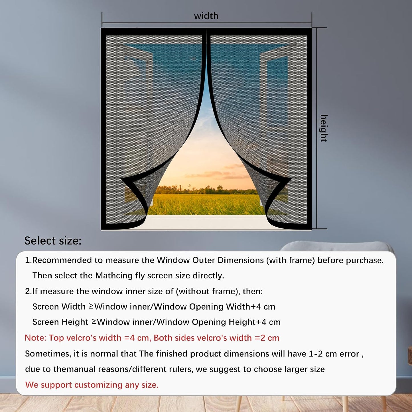 Mosquito Net Door Window 93 X 123 Cm Magnetic Mosquito Net Without Drilling Easy To Install For Home Windows, White