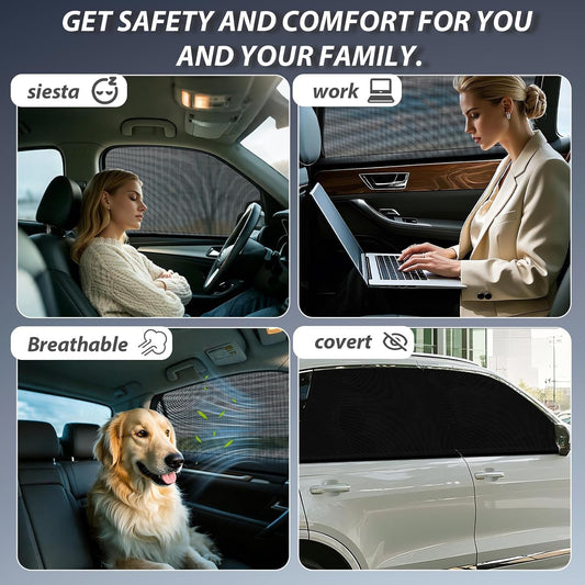 Moustiquaire De Voiture Pour VW Caravelle 2015-2019 (T6), Pare-Soleil Fenêtre Voiture Chaussette Écran De Fenêtre Latérale Maille Anti Insecte,2 Front Windows