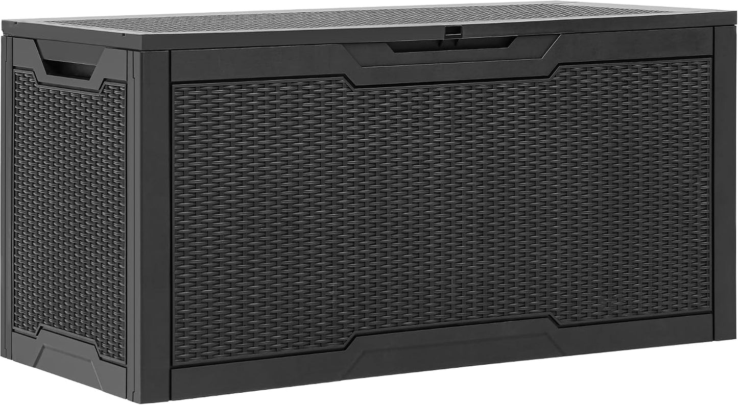 YITAHOME Grande Boîte De Rangement D'extérieur En Résine Résistante à L'eau, Conteneur De Rangement Verrouillable Pour Intérieur Et Extérieur, Pour Terrasse, Jardin, Coussins, Outils, équipement (gris
