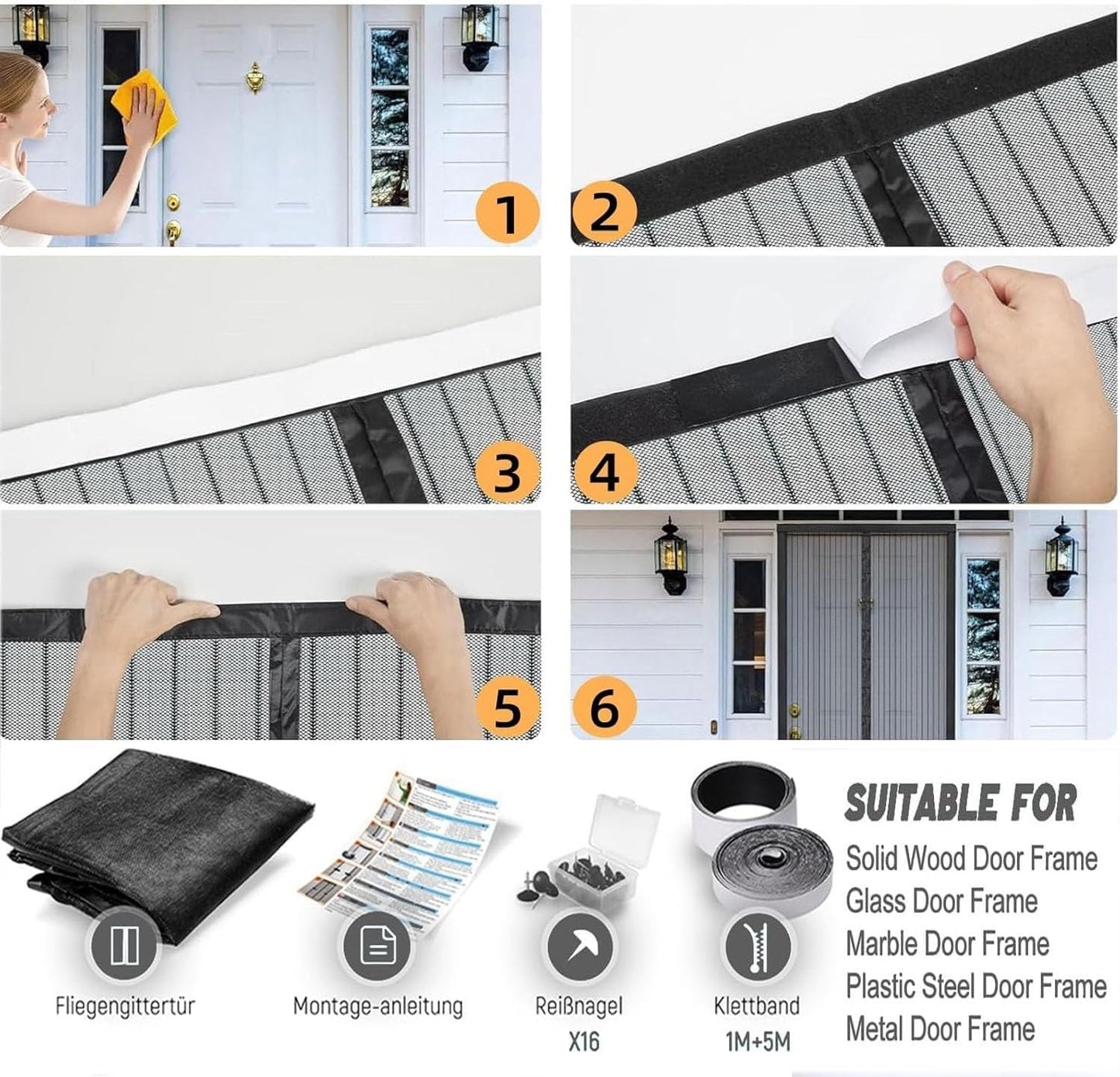 Magnetic Mosquito Net Window 100 X 110 Cm Top And Bottom Magnetic Seal With Automatic Closure Magnetic Window Mosquito Net For Windows Of Various Types, Grey