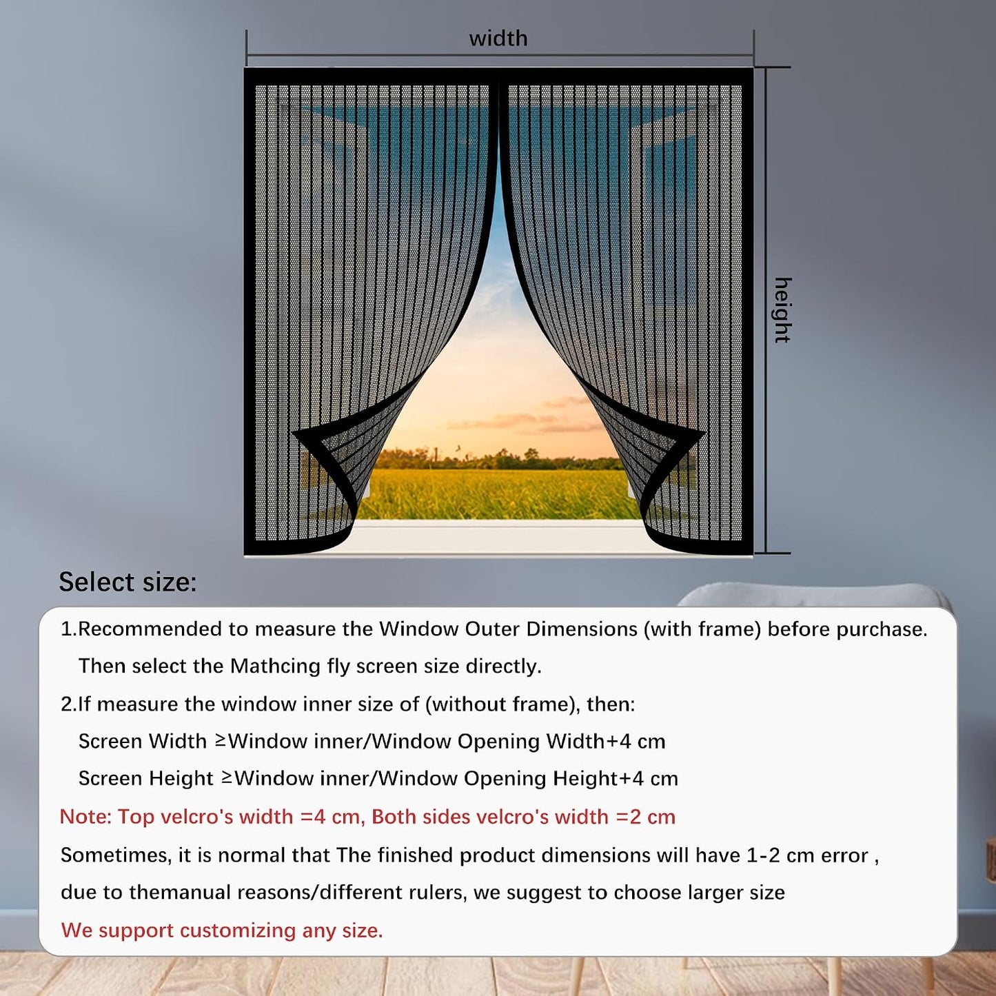 Mosquito Nets For Windows, 137 X 107 Cm, Automatic Anti-Mosquito Curtain, Powerful Magnets, Automatic Window Closure, Prevents Mosquitoes, White