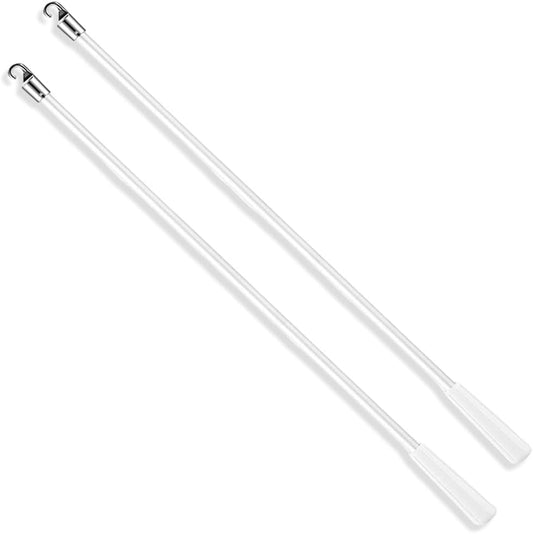  CREATCABIN Lot De 2 Baguettes De Rechange Pour Stores Vénitiens De 30,5 Cm Avec Crochet Pour Fenêtre Vénitienne, Tige Blanche Avec Poignée Pour Réparer Les Pièces Manquantes Du Volet De Fenêtre