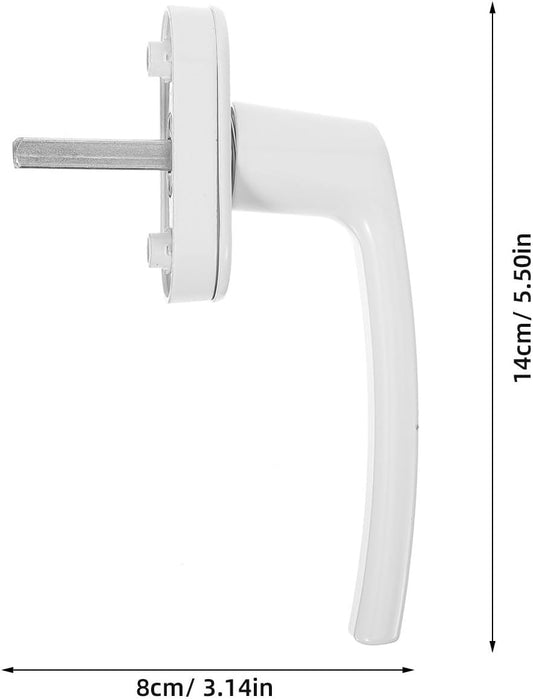  STOBAZA 2 Pièces Poignée De Fenêtre Verrouillable En Alliage D'aluminium Blanc Manivelle Intérieure, Design Élégant, Pour Maison, Sécurise Et Empêche Tout Accès Non Désiré