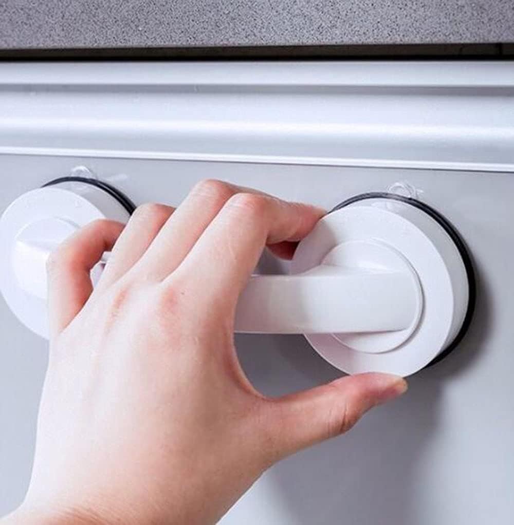  KAFENDA Grandes Poignées De Porte Et De Fenêtre En Verre, Portes Coulissantes De Salle De Bain, Armoires, Poignées Sans Trou, Poignées De Réfrigérateur, Barres D'appui De Douche (blanche)