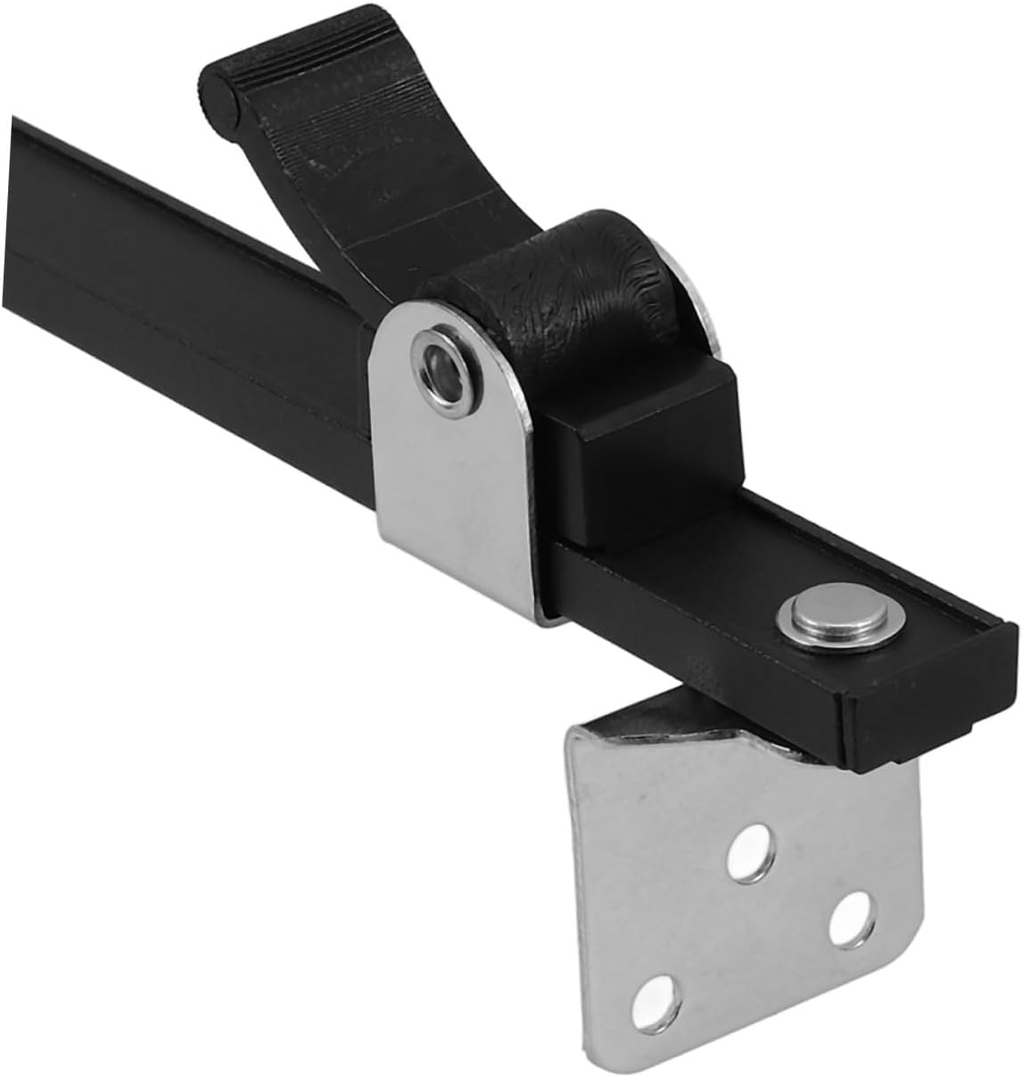  Gatuida Loquet De Fenêtre à Battant Télescopique 2 Pièces Compas De Fenêtre En Aluminium Noir Dispositif De Réglage Anti-Vent Butée Ajustable Et Bois Limiter Sécurité Pour Maison