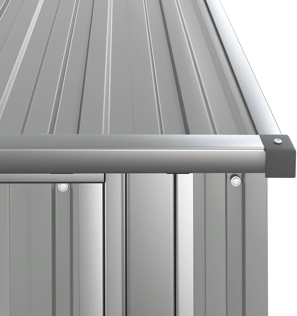  Abri De Jardin Gris 118,5x97x209,5 Cm En Acier Galvanisé, Abri De Rangement Extérieur Avec Toit En Pente Et Porte Verrouillable Pour Outils