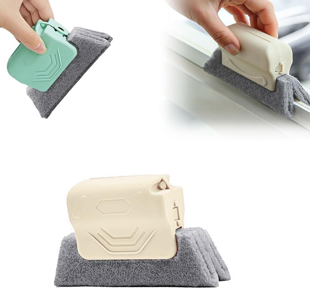  Brosse De Nettoyage Magique Pour Rainures De Fenêtre, Nouvel Ensemble D'outils De Nettoyage Pour Rainures De Fenêtre Ou Porte Coulissante Pour Porte Coulissante, Seuil, Lignes De Carrelage (Vert)