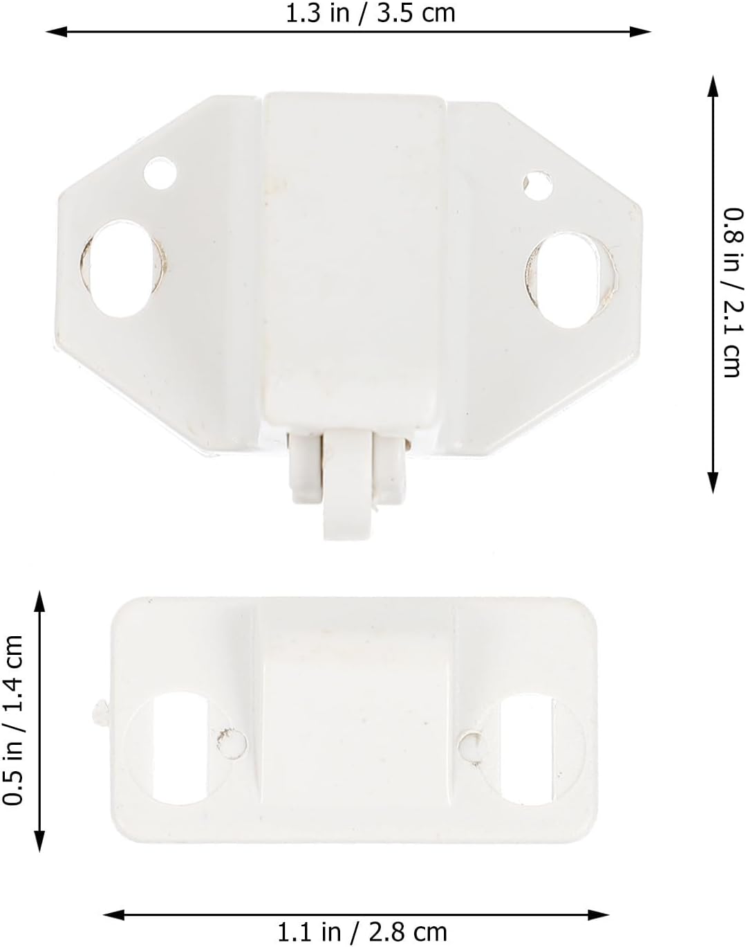  Healvian Sets De Loquets De Porte Lot De 10 En Plastique Blanc Texture Ferme Résistante Pour Meubles Et Portes Pour Bibliothèque Et Placard