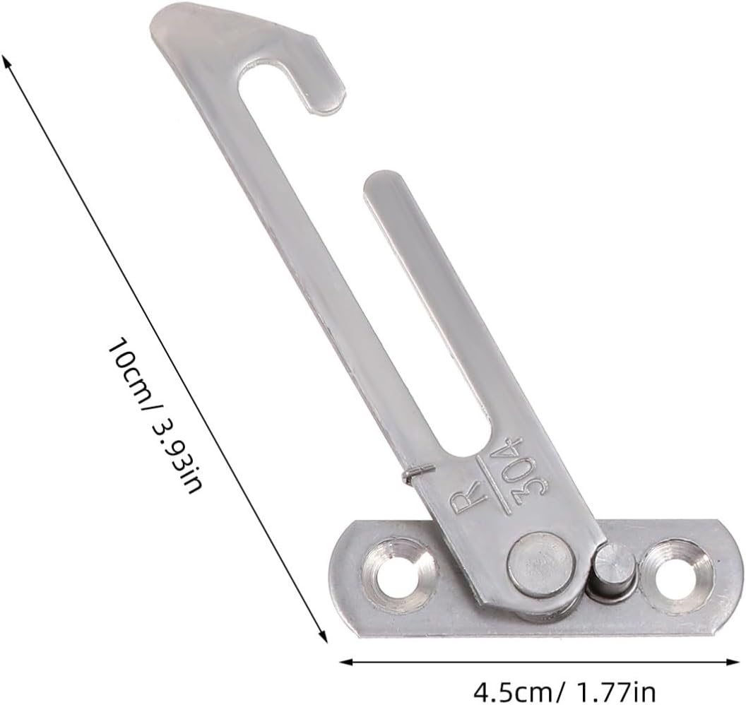 STOBAZA Limiteur De Fenêtre Limite L'ouverture En Acier Inoxydable Argenté, Serrure De Sécurité Sans Endommager 1 Set Vis Garçon Et Filles Adapté Maison Et Commerce