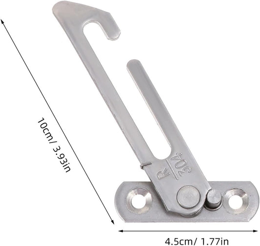  STOBAZA Limiteur De Fenêtre Limite L'ouverture En Acier Inoxydable Argenté, Serrure De Sécurité Sans Endommager 1 Set Vis Garçon Et Filles Adapté Maison Et Commerce
