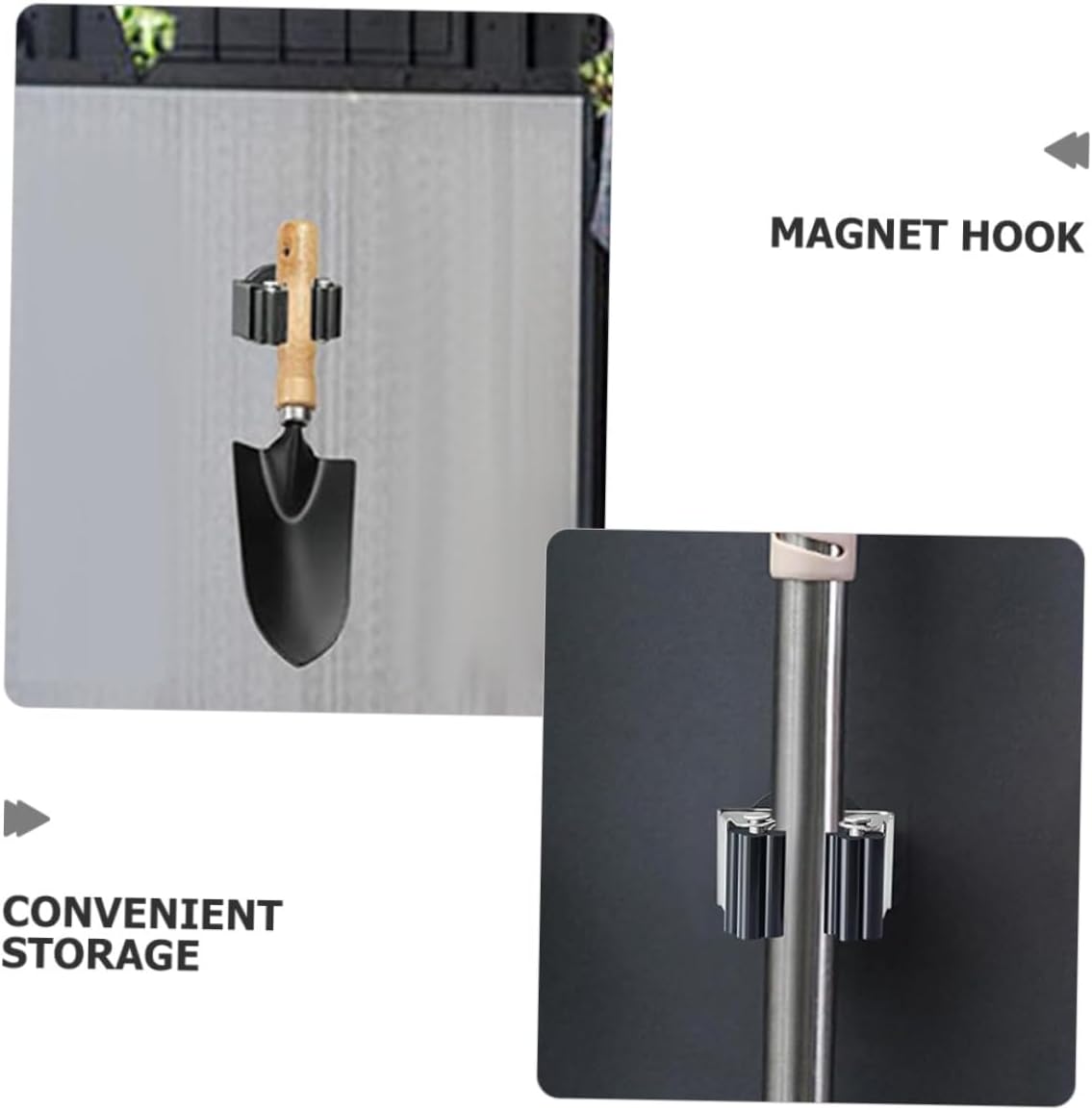  Gatuida Porte-balai Magnétique Robuste Sans Perçage, Support Mural Pour Balais Et Serpillères, Acier Magnétique Solide, Rangement Organisé Pour Maison Et Garage, Solution Polyvalente