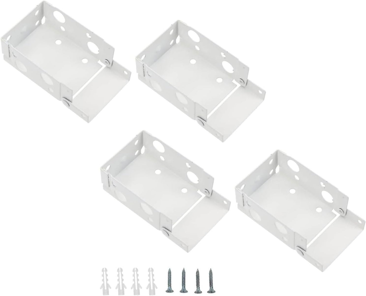  Supports De Traitements De Fenêtre Blancs, Matériel De Rideau De Fenêtre Pour Une Installation Facile Et Une Durabilité Stable, Supports De Coulissant 4 Pièces