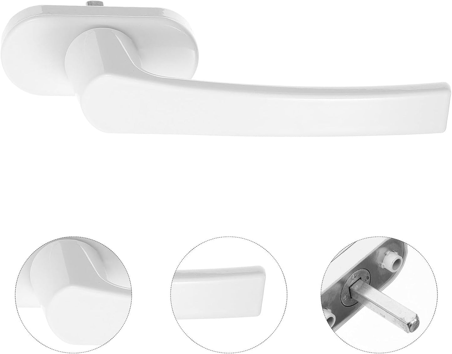  STOBAZA 2 Pièces Poignée De Fenêtre Verrouillable En Alliage D'aluminium Blanc Manivelle Intérieure, Design Élégant, Pour Maison, Sécurise Et Empêche Tout Accès Non Désiré