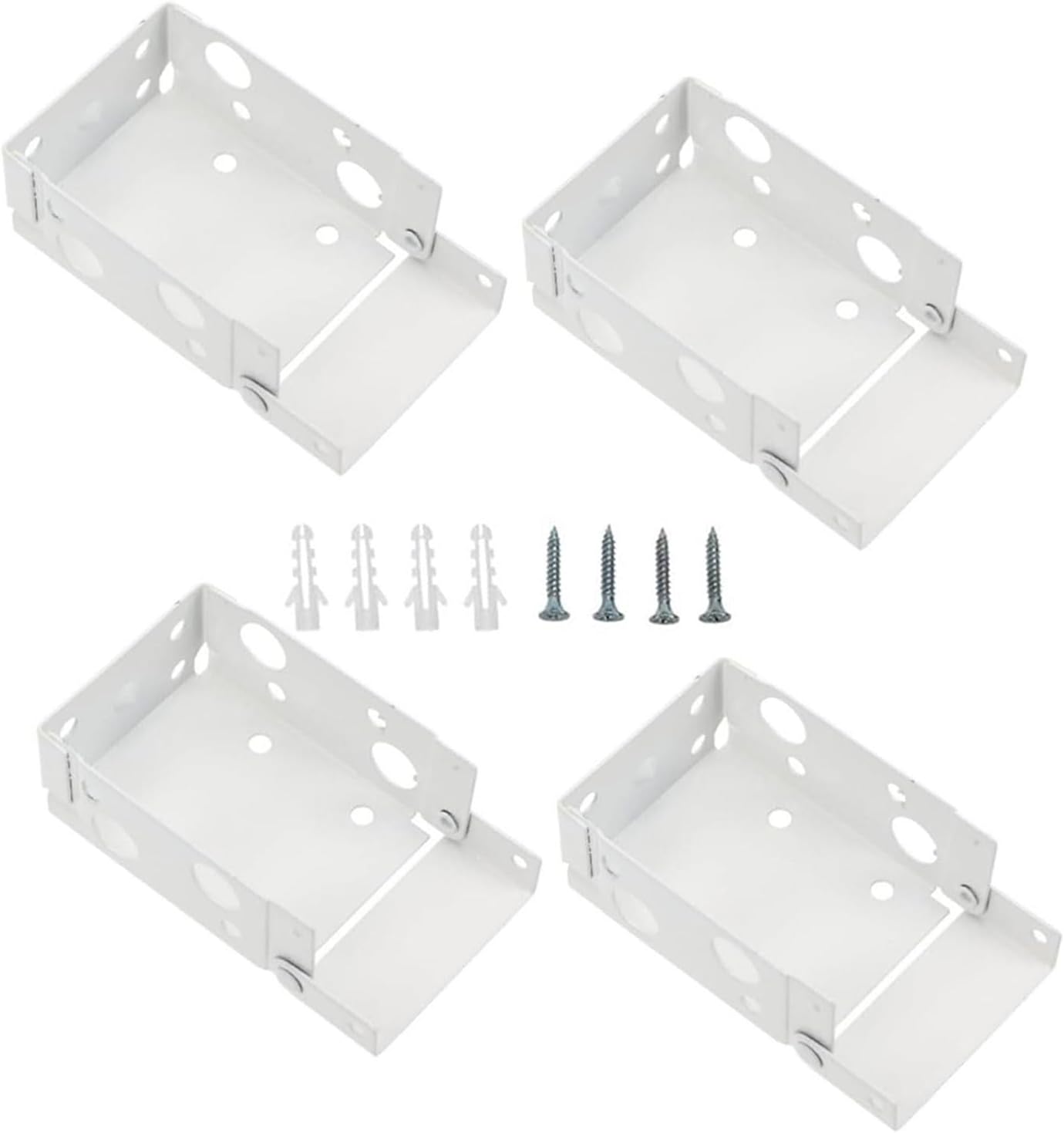  Supports De Traitements De Fenêtre Blancs, Matériel De Rideau De Fenêtre Pour Une Installation Facile Et Une Durabilité Stable, Supports De Coulissant 4 Pièces