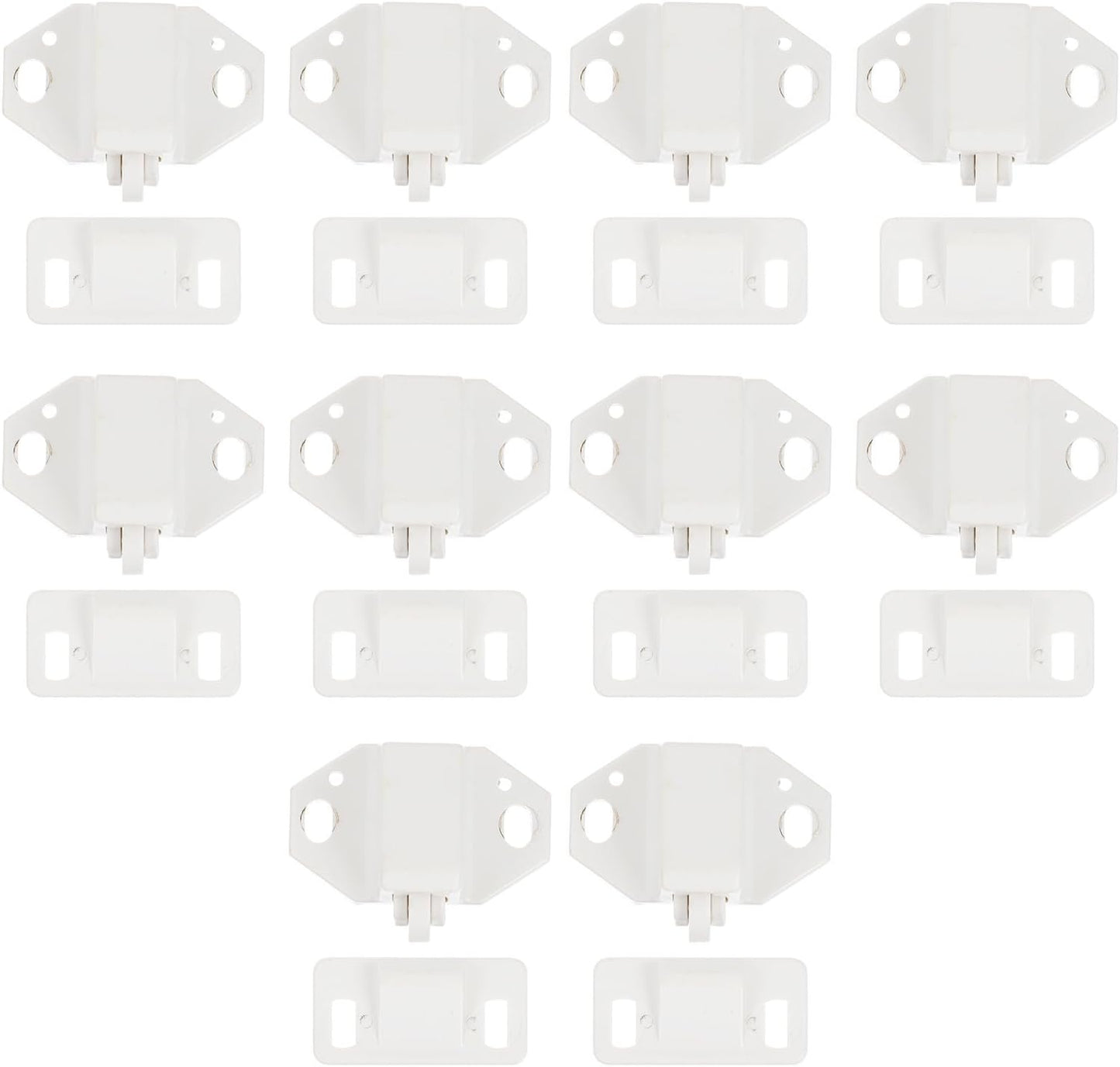  Healvian Sets De Loquets De Porte Lot De 10 En Plastique Blanc Texture Ferme Résistante Pour Meubles Et Portes Pour Bibliothèque Et Placard