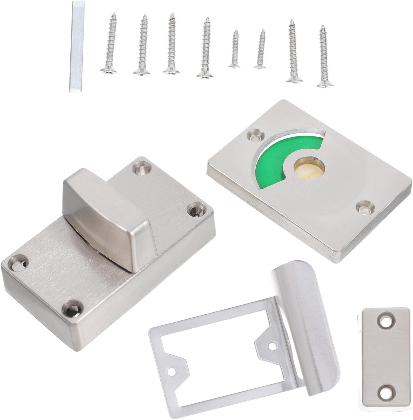  Ciieeo Serrure à Pêne Inoxydable Indicateur Rouge Et Vert Pour Toilettes Publiques Verrouillage De Porte Vacante/Occupée Loquet De Porte Pour Salle De Bain Accessoire De Quincaillerie