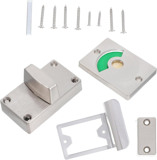  Ciieeo Serrure à Pêne Inoxydable Indicateur Rouge Et Vert Pour Toilettes Publiques Verrouillage De Porte Vacante/Occupée Loquet De Porte Pour Salle De Bain Accessoire De Quincaillerie