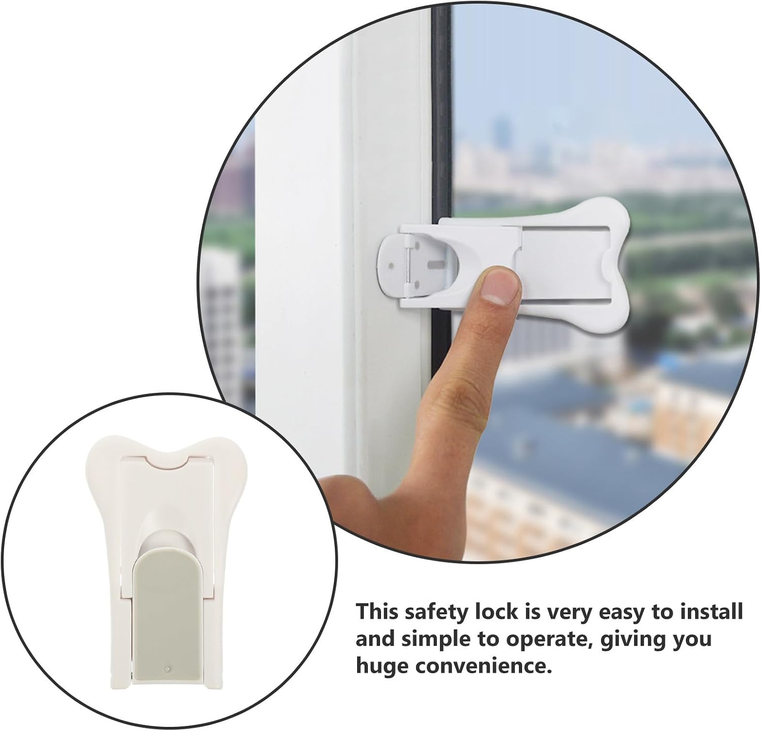  Jojofuny Verrous De Sécurité En Abs Blanc Lot De 3 Pour Fenêtre Coulissante Simple à Utiliser, Sécurité Des Enfants à Domicile