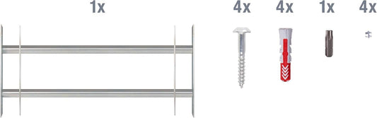  Alberts 563684 Secorino Basic Style Window Grille | Sliding For External Windows | Burglar Protection Grille | Galvanised In Blue | 300 X 700-1050 Mm