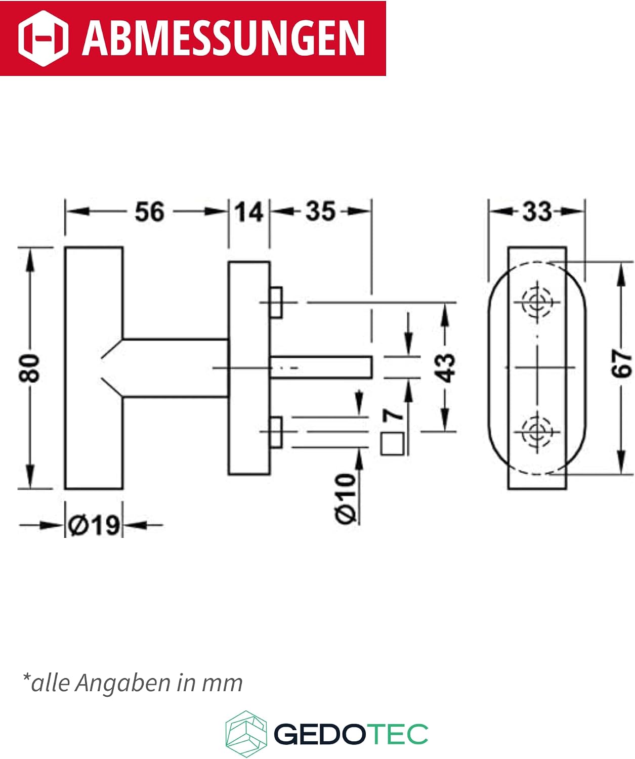  Gedotec Poignée Fenêtre Sécurité Métal - Profilé En Acier Inoxydable Fermeture Baie Coulissante Et Porte De Balcon - Pivotante à 90 ° Sans Serrure - Prise Ergonomique - Laiton Mat -1 Pièce