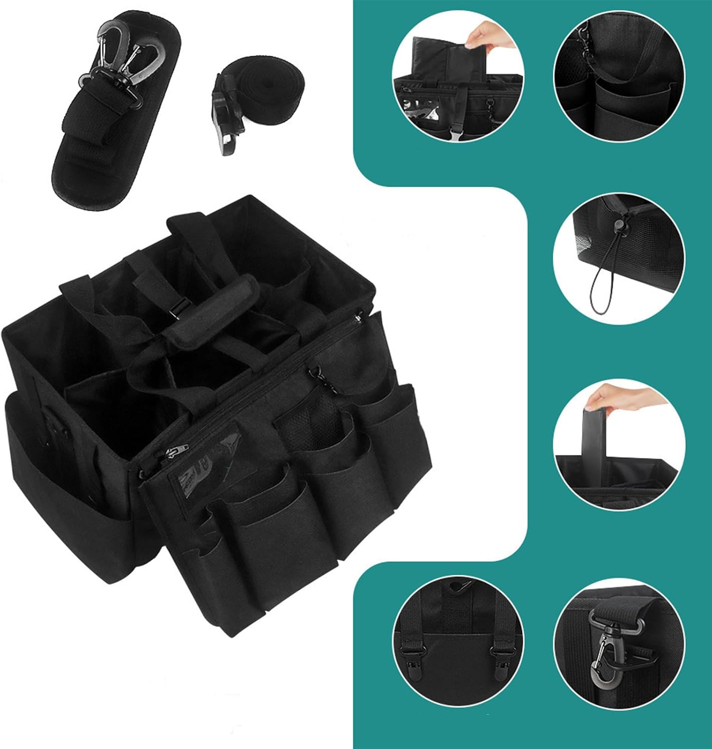  Sac Pour Fournitures De Nettoyage - Sac Pliable De Détail Pour Voiture | Porte-Outils Mesh Respirant Imperméable Avec Poignée Bretelle Pour Chiffons Époussetage Cuisine