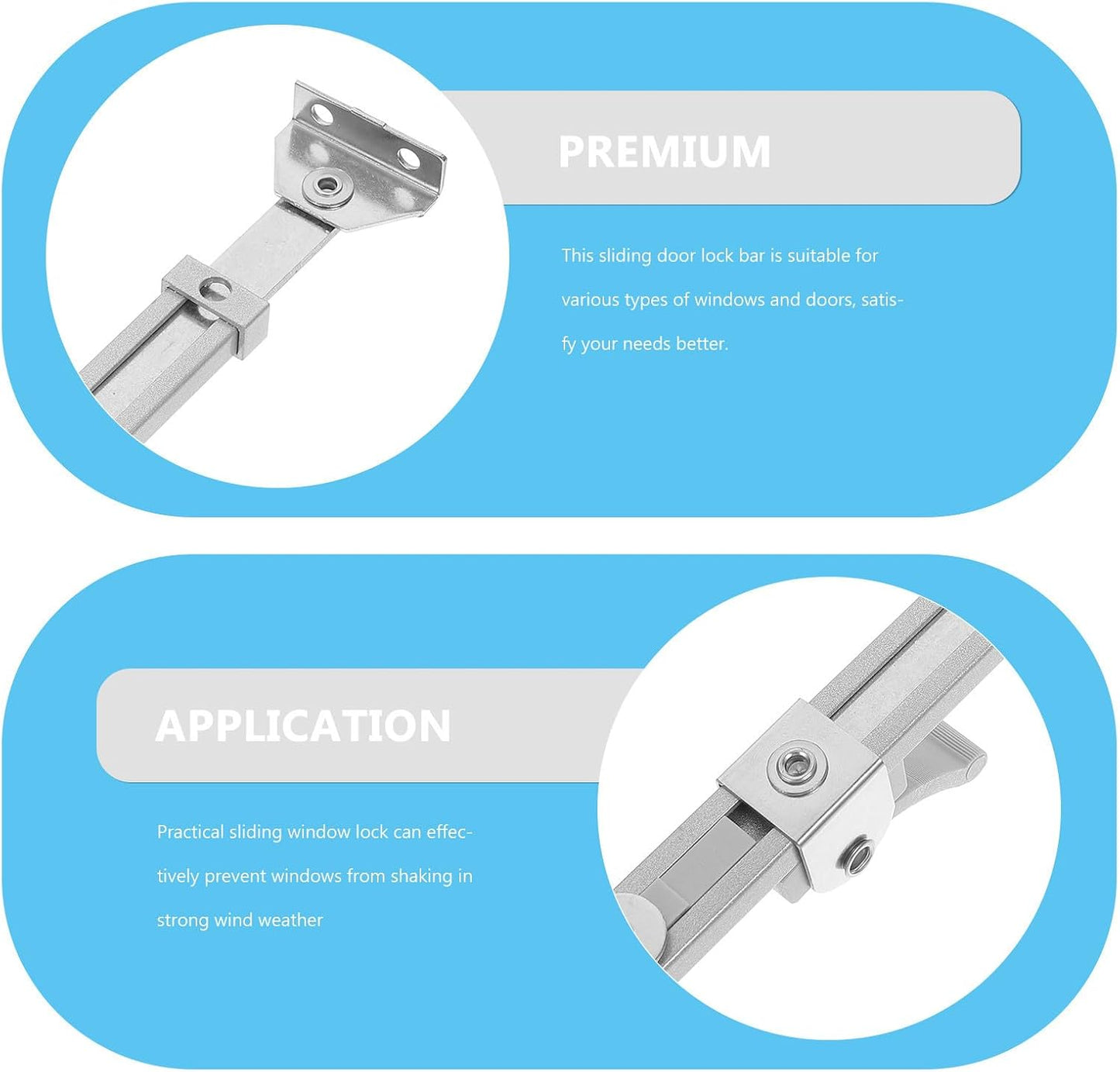  STOBAZA Limiteur D'ouverture De Fenêtre à Battant Tige Télescopique Réglable Design Simple En Alliage D'aluminium Argenté Pour Fenêtres à Battant Adapté Aux Familles
