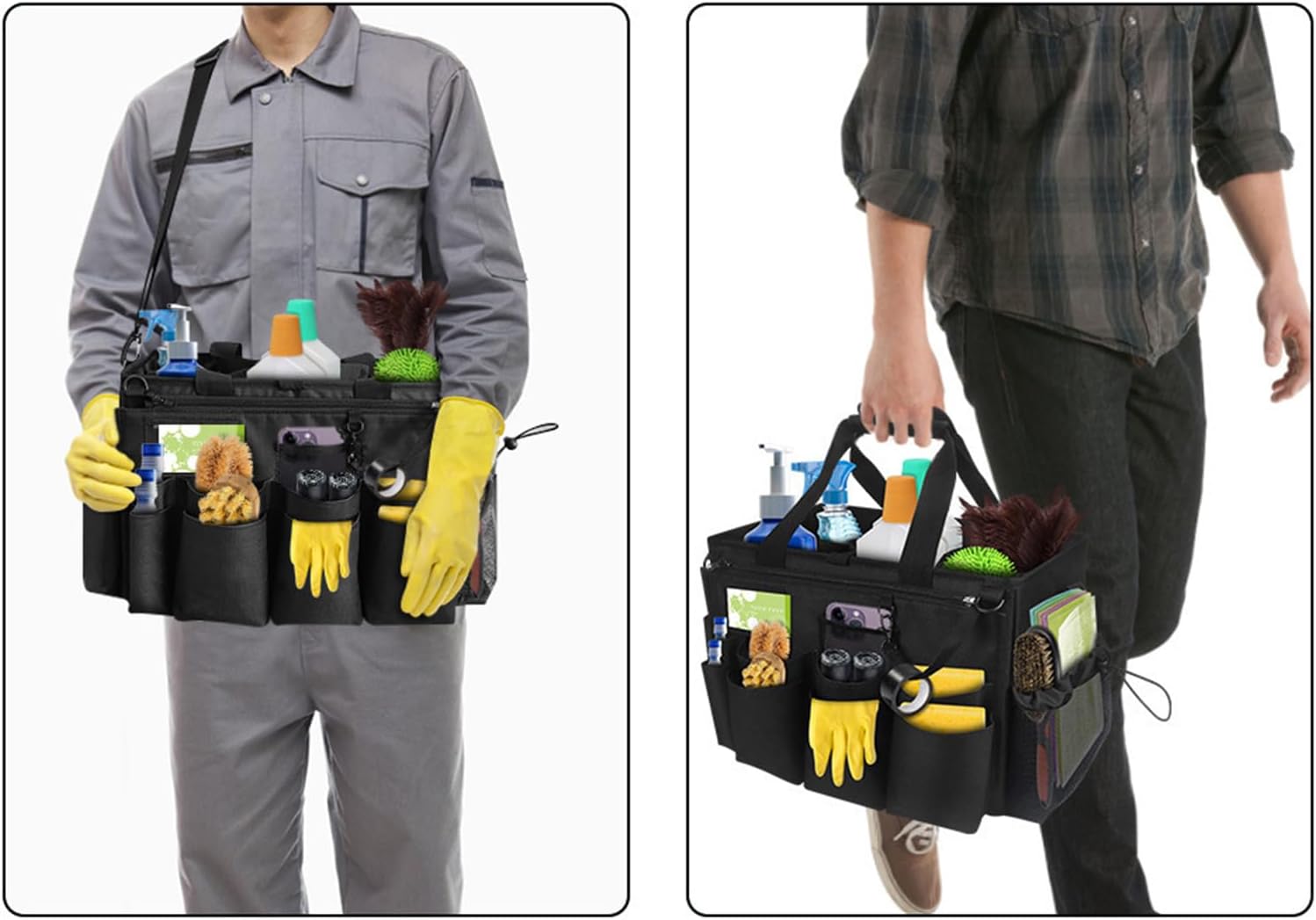  Sac Pour Fournitures De Nettoyage - Sac Pliable De Détail Pour Voiture | Porte-Outils Mesh Respirant Imperméable Avec Poignée Bretelle Pour Chiffons Époussetage Cuisine