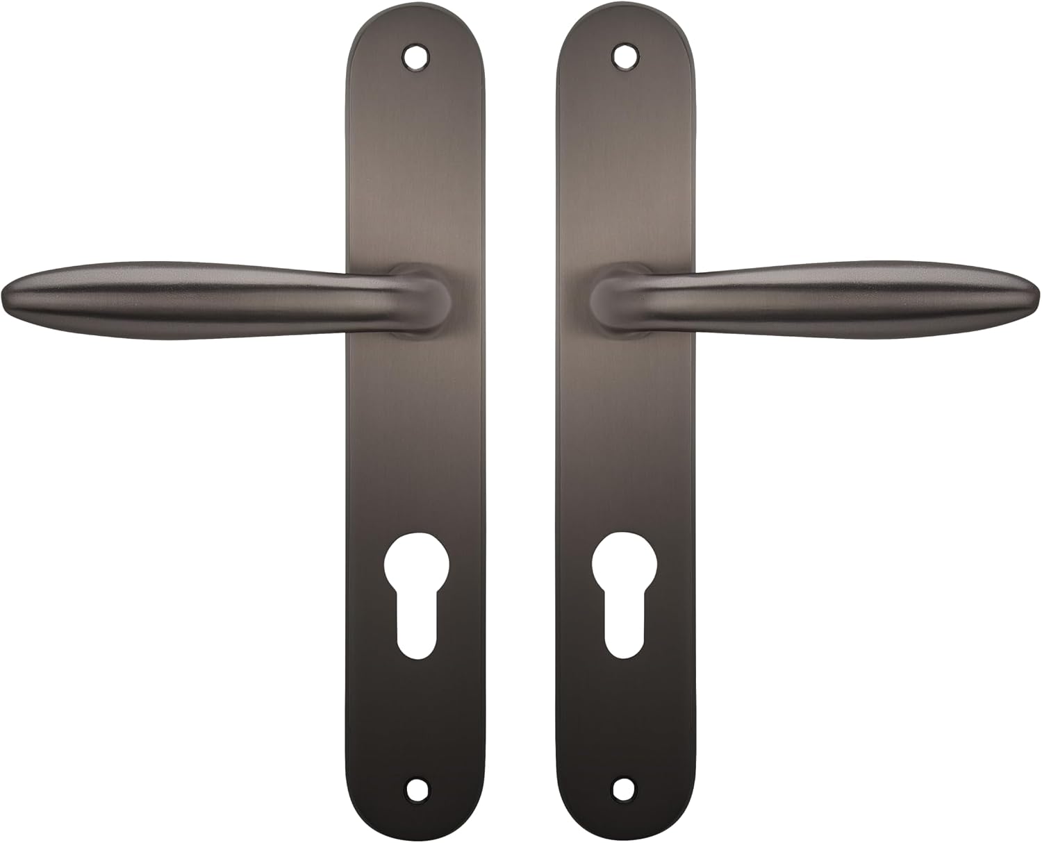  Bricard 984051 Ensemble Poignées Zamak Sur Plaque Esquisse Pour Porte D'Entrée (pour Cylindre Européen), Argent