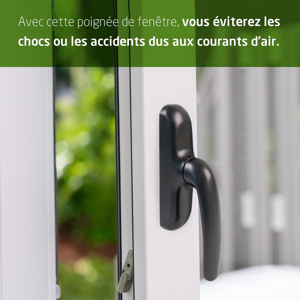  Amig - Poignée Pour Fenêtres Oscillo-battantes Avec Base En Aluminium Et Revêtement En PVC Noir Avec Vis Invisibles - 180 X 35 Mm - Hauteur 64 Mm - Sans Carré