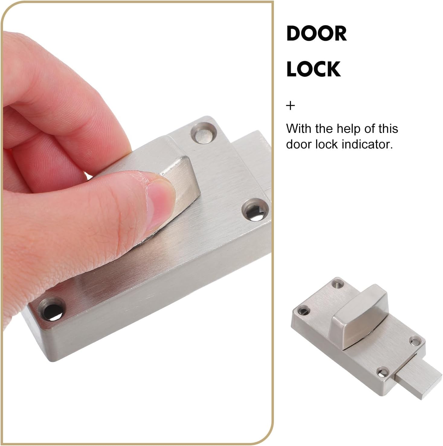  Ciieeo Serrure à Pêne Inoxydable Indicateur Rouge Et Vert Pour Toilettes Publiques Verrouillage De Porte Vacante/Occupée Loquet De Porte Pour Salle De Bain Accessoire De Quincaillerie