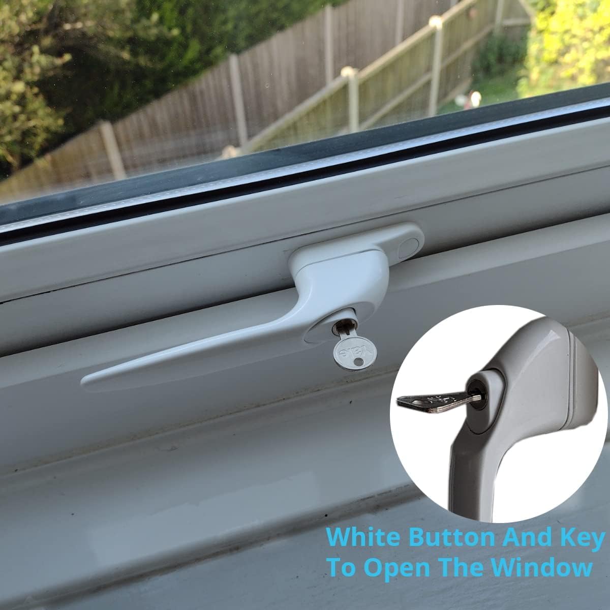  Lot De 4 Poignées De Fenêtre En UPVC Verrouillables En Aluminium Blanc Pour Fenêtres UPVC Avec Clé Pour 10/15/30/40/55 Mm | Broches Multiples